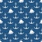 Seamless Blue and White Maritime Pattern