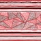 Seamless bohemian pattern. Striped print. Ethnic and tribal motifs. Zentangle, doodle, patchwork. Red and white colors.