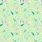 Seamless boho pattern with flowers, moon, horns and crystals 1