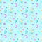 Seamless boho pattern with flowers, moon, horns and crystals 6