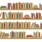 Seamless books, seamless pattern with books, library bookshelf, library, bookstore, books on a shelves in library, flat books,