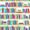 Seamless books, seamless pattern with books. Vector illustration.