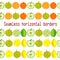 Seamless border, brush, ribbon of oranges, lime, apple. Vector. Pixel. Embroidery