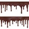 Seamless border of dripping melted chocolate, dropping liquid cocoa