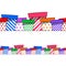 Seamless border of multicolor gift boxes, festive background
