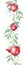 Seamless border pattern with watercolor pomegranates (garnets)