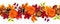 Seamless border with pumpkins and autumn leaves. Vector illustration