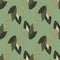 Seamless botanic pattern with brown and green leaves on pastel green background