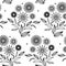 seamless botanical pattern of painted oriental