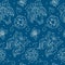 Seamless botanical pattern of painted oriental motifs