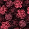 Seamless botanical pattern with roses