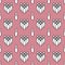 Seamless bowling patterns with repeating bowling pins on pink background. sports ornament for seamless printing, textile, backdrop