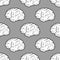 Seamless Brains on the grey background