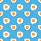 Seamless breakfast pattern with fried eggs, vector