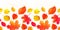 Seamless Bright Fall Autumn Leaves Border