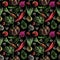 Seamless bright fresh pattern with farm vegetables