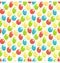 Seamless bright fun celebration festive air balloons pattern iso