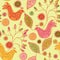 Seamless bright pattern with ethnic birds