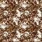 Seamless brown-white floral pattern