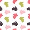 Seamless bunny pattern on white background