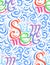 Seamless calligraphic pattern with lettering funny Summer written by hand. Calligraphic colorful inscription.