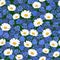 Seamless camomiles and cornflower pattern