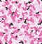 Seamless camouflage in Pink pattern with grid. Polygonal mosaic series for your design. Vector