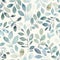 Seamless Capri Blue Watercolor Leaves Pattern for Elegant Textiles