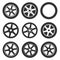 Seamless car tire braking print pattern brush stroke. Truck Wheel track grunge texture. Vector illustration image. Isolated on whi