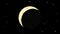 Seamless cartoon animation of moon phases and shining stars. Earth shadow crossing the moon. Eclipse or phases of the moon and bli