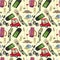 Seamless cartoon golf game pattern