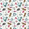 Seamless cartoon golf game pattern