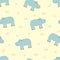 Seamless cartoon hippopotamus pattern, vector illustration for baby print design