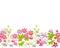 Seamless cartoon horizontal flowers pattern background