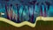 Seamless cartoon jungle landscape, vector unending background with separated layers for game.
