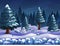Seamless cartoon nature winter landscape, vector unending background with separated layers.