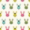 Seamless cartoon rabbits pattern