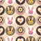 Seamless cartoon rabbits pattern