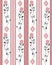 Seamless cartoon roses flowers pattern striped background