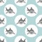 Seamless cartoon smiling shark pattern for kids