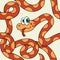 Seamless cartoon snake - funny vector print for children