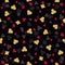 Seamless casino gambling poker background with red, black