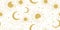 Seamless celestial golden pattern on a white background, golden sun and moon with stars. Astrology ornament for tarot