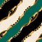 Seamless chains and green belts pattern. Repeat design. Curved waves, chains.