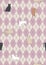 Seamless Check Pattern with Cats