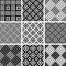 Seamless checked patterns set. Geometric textures