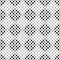 Seamless checkered abstract monochrome pattern from square zones filled with circles and ovals. Pattern for clothing