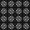 Seamless checkered abstract monochrome pattern from square zones filled with circles and ovals. Pattern for clothing