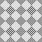 Seamless checkered chess monochrome pattern. Black squares consisting of circles on white back. Pattern for clothing