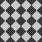 Seamless checkered chess monochrome pattern. White squares consisting of ovals on black background. Vector Illustration